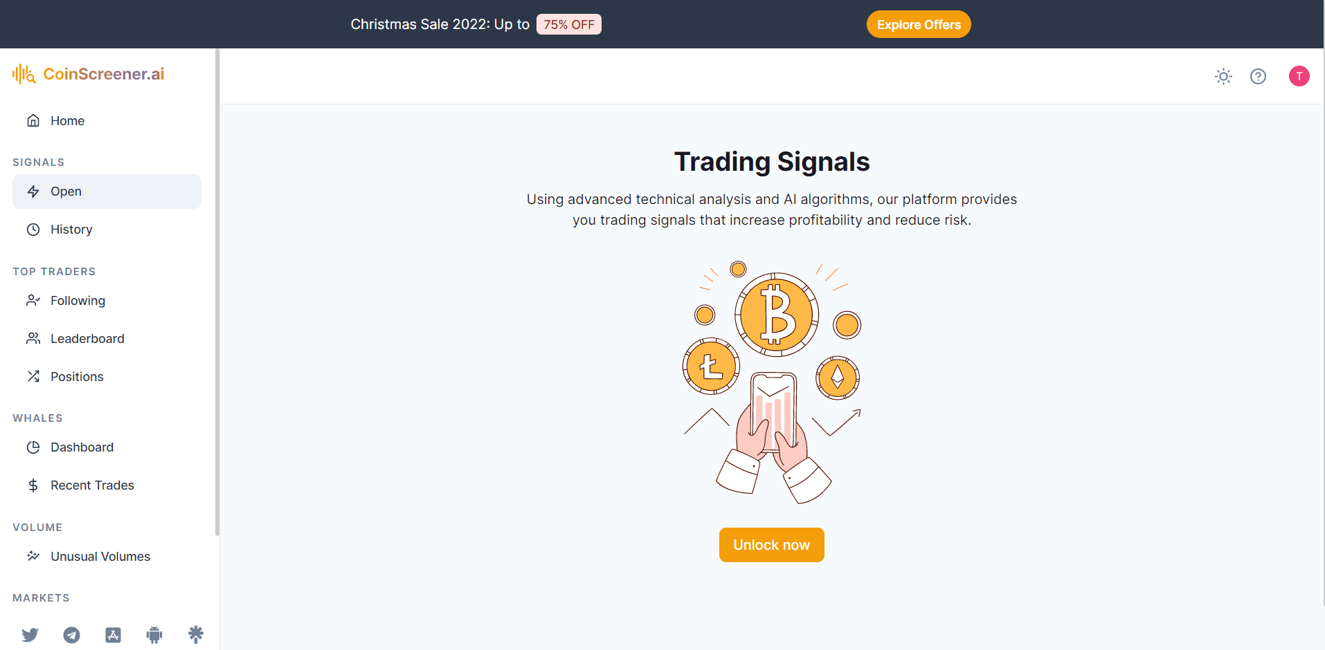 unlock "Pro" on CoinScreener.ai
